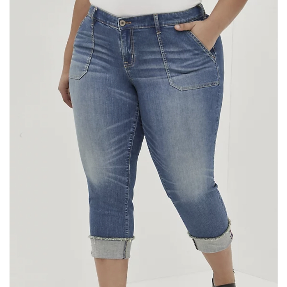 Cropped Boyfriend Jeans Vintage Look Stretch